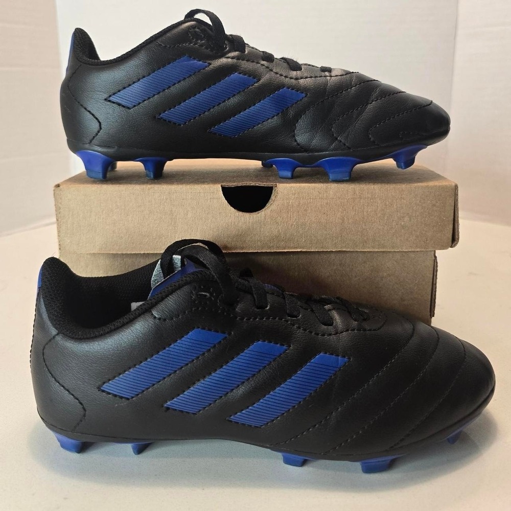 Adidas Goletto VIII FG J Black Blue Kids Youth Size 3.5 Soccer Cleats GX6906